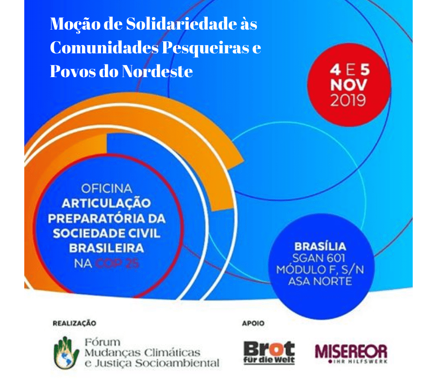 Moção de Solidariedade às Comunidades Pesqueiras e Povos do Nordeste